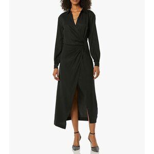 Terea Women's Riana Draped Crossover Midi Dress size S NWT